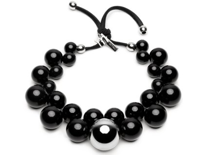 Ballsmania Velké černé korále BIG BALL SILVER/0303 NERO