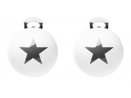 Ballsmania Bílé klipsy s černou hvězdou STARS BIANCO NERO