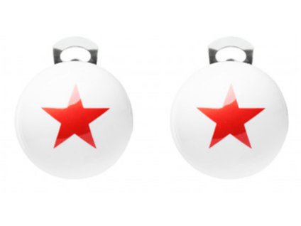 Ballsmania Bílé klipsy s červenou hvězdou STARS STELLE ROSSE