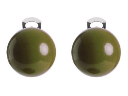 Ballsmania Jednobarevné náušnice VERDE OLIVA