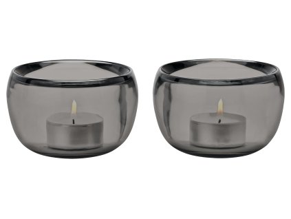 OL 107 Ora tealightholder 2pcs smoke