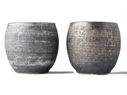 Made In Japan Giftware Sada 2 hrnků na čaj Sho-chu stříbrá a bronzová
