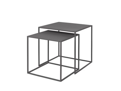 Blomus FERA Sada 2 stolků H 35 cm , 35x 35 cm , H 40 cm , 40 x 40 cm ocelově šedá