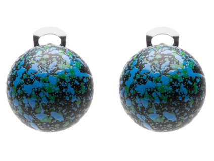 O154POP Orecchini PopBalls #BallsMania by MirtaBijoux Colore 001 Nera Pioggia BluZaffiro&VerdeKelly