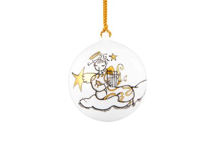 0036437 us chasing stars bola de natal anjo com harpa