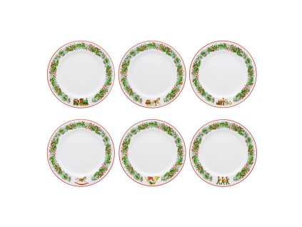 0004243 rm christmas magic conjunto 6 pratos rasos