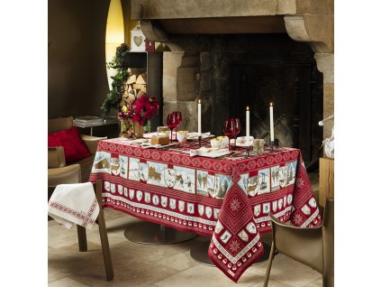 Ubrus A LA NEIGE červená (Rozměr(cm) 170x170)