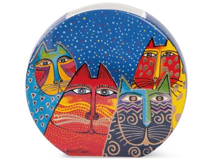 Egan LAUREL BURCH FANTASTIC FELINES Modrá váza 17X16 cm