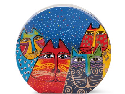 Egan LAUREL BURCH FANTASTIC FELINES Modrá váza 27X25 cm