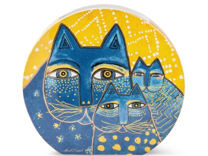 Egan LAUREL BURCH FANTASTIC FELINES Žlutá váza 27X25 cm