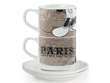 Egan DISNEY COFFEE IN THE CITY Sada 2 stohovatelných espresso šálků s podšálky PARIS