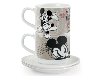 Egan DISNEY COFFEE IN THE CITY Sada 2 stohovatelných espresso šálků s podšálky ROME