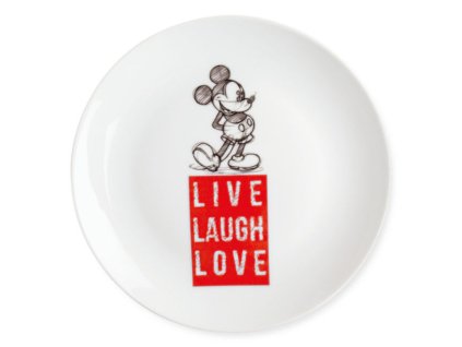 Egan DISNEY LIVE LAUGH LOVE Červený dezertní talíř MICKEY ⌀19 cm