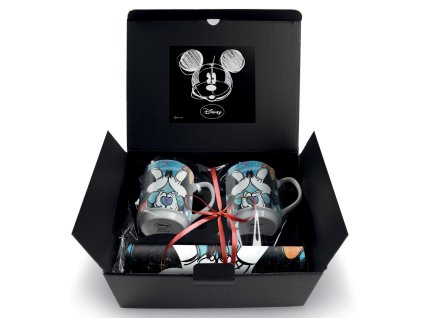 Egan DISNEY LOVE SWEET LOVE Sada 2 modrých stohovatelných hrnků + 2 prostírek