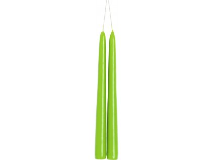 IHR Trávově zelená vysoká zúžená svíčka 24 cm pár