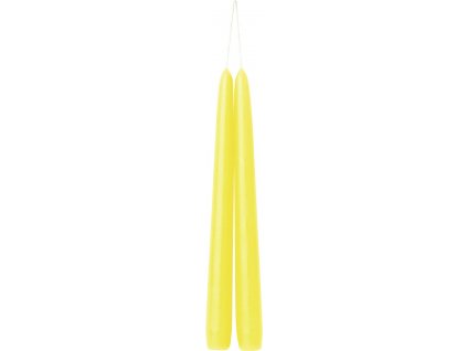 IHR Žlutá vysoká zúžená svíčka 24 cm pár