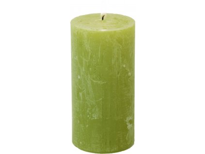 IHR Limetkově zelená cylindrická svíčka 14 cm