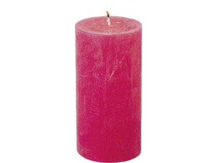 IHR Růžová cylindrická svíčka 14 cm