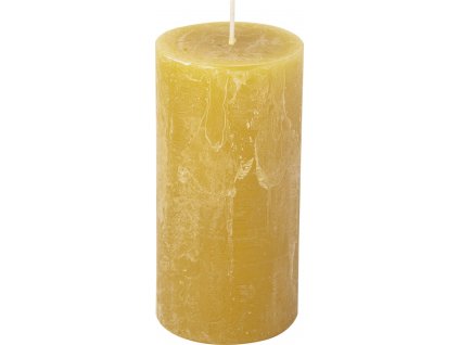 IHR Žlutá cylindrická svíčka 14 cm