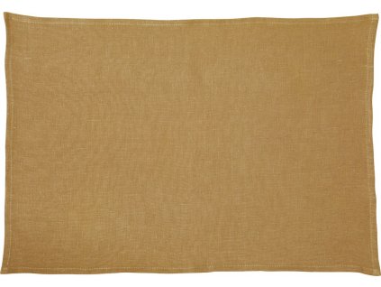 IHR LINEN UNI jantarově žlutá prostírka 33 x 48 cm