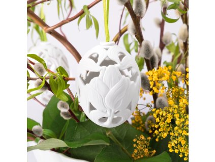 Aelteste Volkstedter Porcelánové velikonoční vajíčko tulipán