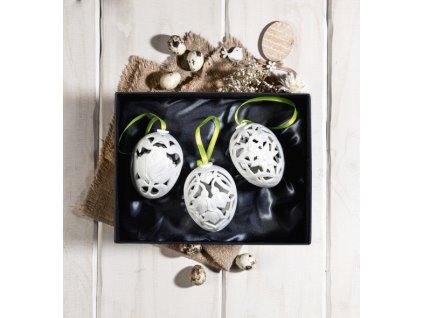 Aelteste Volkstedter Porcelánové velikonoční vajíčko sada 3 ks
