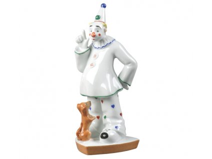 Seltmann Manufakturen Porcelánový klaun se psem