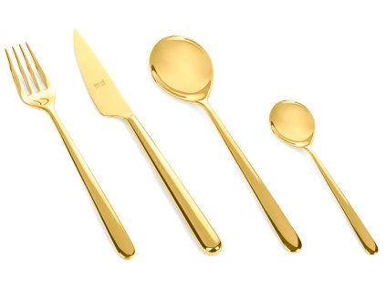 Jednotlivé příbory LINEA ORO, lesklá zlatá, Mepra