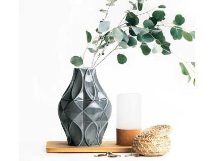 Königlich Tettau Mozaik Šedá porcelánová váza