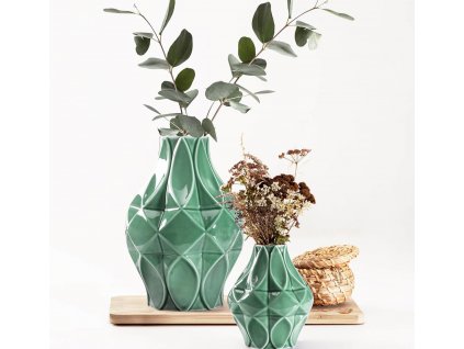 Königlich Tettau Mozaik Zelená sada váz