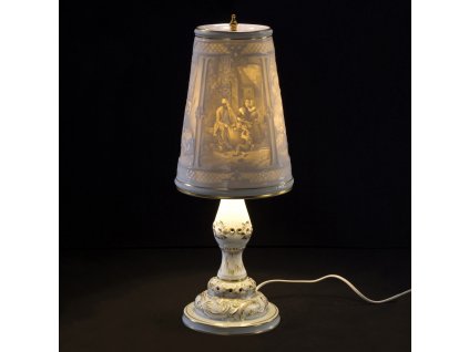 Aelteste Volkstedter Lampa s litofanií Rodina