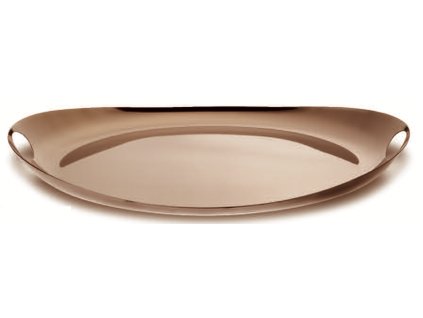 134806 ovalny podnos 40 x 36 cm bronzova