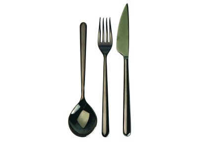 Jednotlivé příbory LINEA ICE ORO NERO, matná černá (Jednotlivé kusy Naběračka na omáčky)