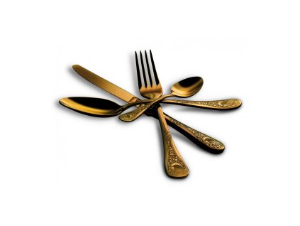 Sada příborů DIANA ORO, lesklá zlatá (Sady příborů 4 kusy / 1 osoba)