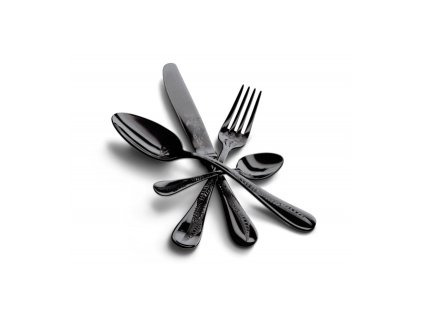 Sada příborů CACCIA ICE ORO NERO, matná černá (Sady příborů 4 kusy / 1 osoba)