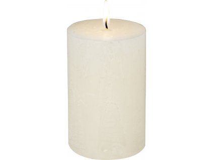 IHR Slonovinově bílá cylindrická svíčka 11 cm