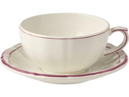 18312PTA26 Tasse Soucoupe Dejeuner pivoines