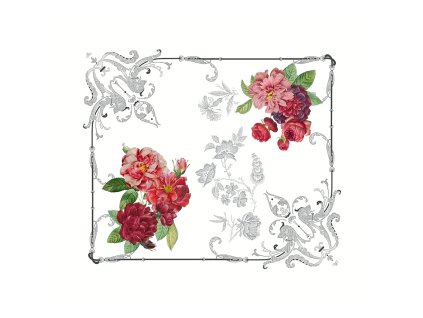 SET BANQUET FLORAL BLANC