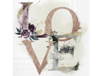 Malé ubrousky 25x25 cm LOVE, krémová  IHR