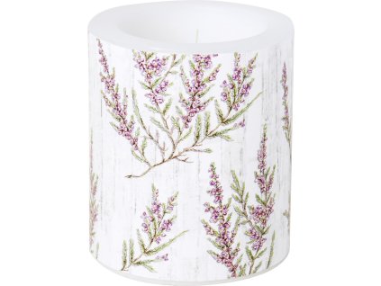 Velká svíčka 9x10.5 cm CALLUNA VULGARIS, fialová, IHR