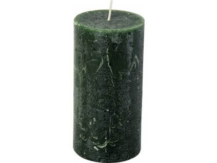IHR tmavě zelená rustikální svíčka 14 cm