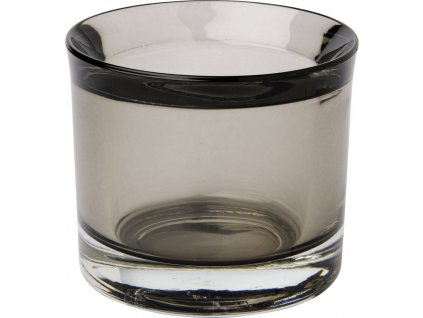 IHR GLASS CUP grey skleněný svícen na čajovou svíčku 6.5x5.5 cm
