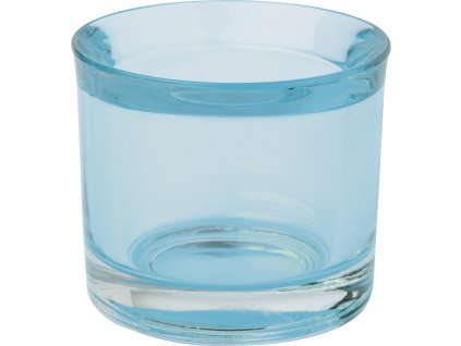 Skleněný svícen na čajovou svíčku 6.5x5.5 cm GLASS CUP, světlá modrá, IHR