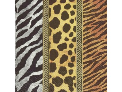 IHR ANIMAL PRINT gold velké ubrousky 33x33 cm