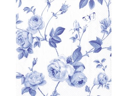 IHR RAMBLING ROSE white blue velké ubrousky 33x33 cm