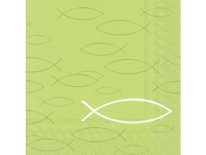 IHR PEACEFUL FISH light green velké ubrousky 33x33 cm