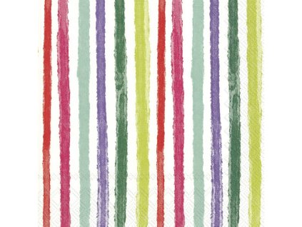 IHR COLOURFUL STRIPES red green velké ubrousky 33x33 cm