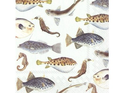 Velké ubrousky 33x33 cm FISH OF THE SEA light blue IHR
