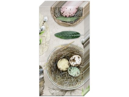 Papírové kapesníčky EGGS AND FEATHERS, béžová IHR