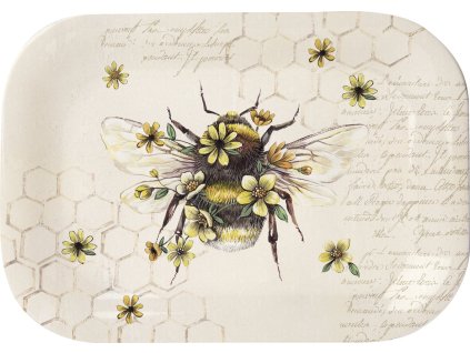 IHR BEE QUEEN cream malý plastový podnos 20.5x14.5 cm